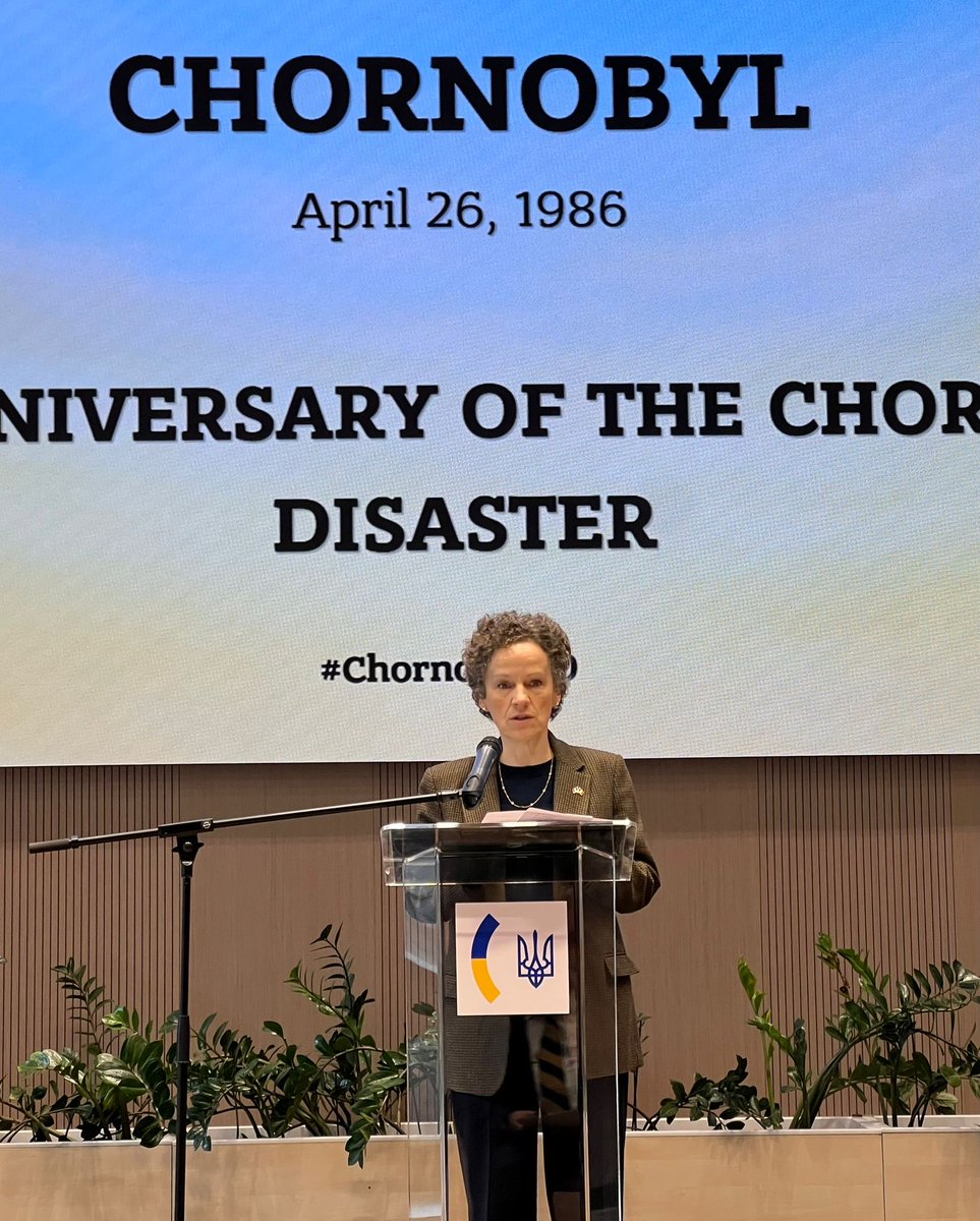 DominiqueWaag's tweet photo. #Chornobyl40 On the sad anniversary of the Chernobyl disaster 🕯️and following Russia’s reckless bombardment of the sarcophagus 🇺🇦, I reiterated France’s commitment, within the framework of the #G7, to supporting the fundraising effort aimed at repairing this containment structure https://t.co/ADrX7MkvdY