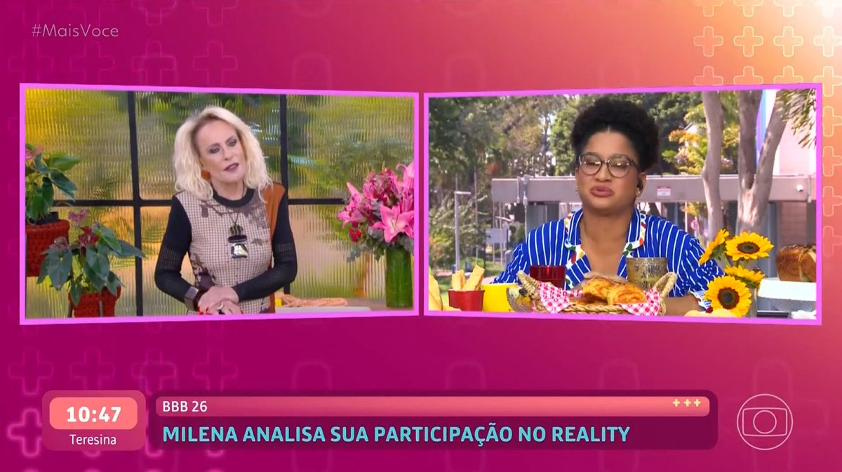 Tia Milena já está no Mais Você. Estão acompanhando?