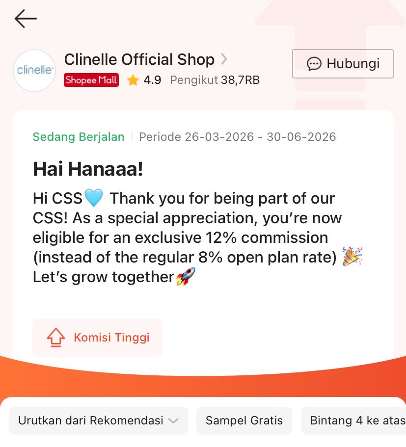 onlyhanaa_'s tweet photo. Freelance dengan modal RP 0 dan bisa di kerjain dimana pun dan kapan pun yaitu join affiliate😭🫸🏻

In this ekonomi, komisi paling cuan adalah join affiliate brand karena komisi bisa sampe 12% dengan open plan 8-10%. Selain itu bisa request sampel gratis dan kasih harga spesial live🫶🏻