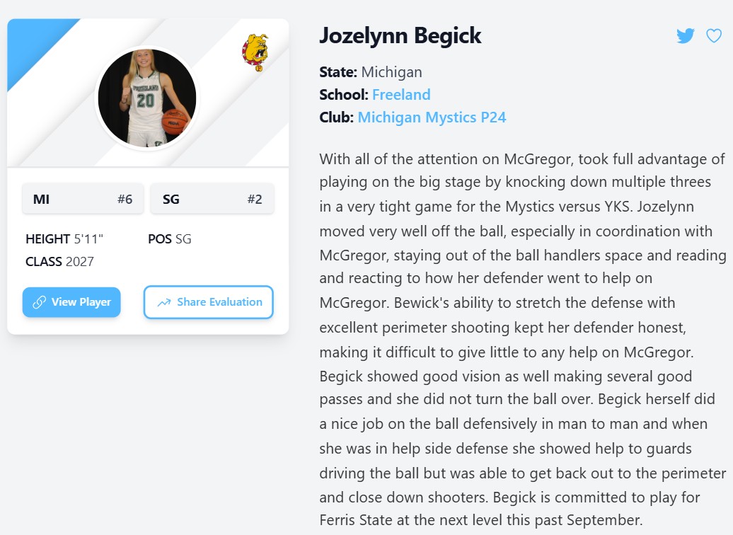 Jozelynn_B's tweet photo. Thank you @PrepGirlsHoops I appreciate the write-up from The Clash Tourney at the Nook. Our team is just getting started. Still more work to do! @MImystics @MichHSBball @girlsFreelandbb @CoachEvanBell https://t.co/gpqHKCQSmK