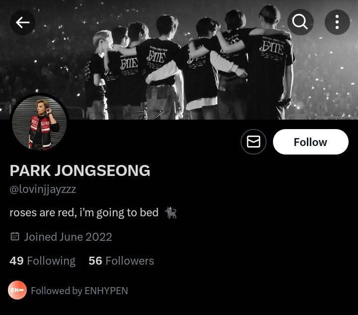 jakegfriend's tweet photo. jadi keinget pas jaman orange blood dulu tuh akun asli enhypen pernah like n ngefollow akun enjina, ini gempar banget pada masanya 😭 pelakunya disini ternyata Jay n dia bener² aktif banget main x wkwk😭 https://t.co/anTBG8RPDm