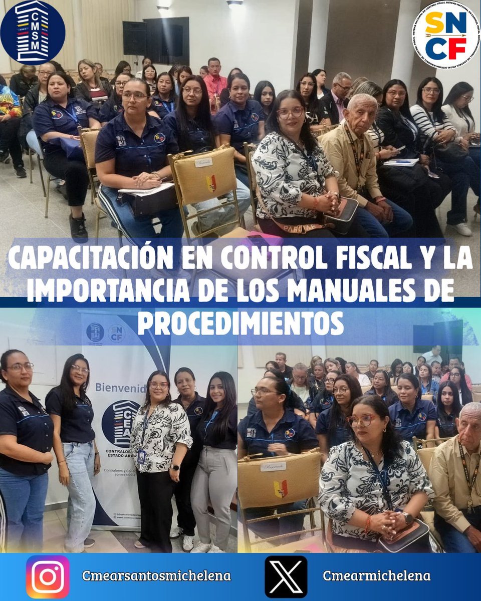 Fortalecemos la gestión pública. 🏛️ Personal de la Contraloría de Santos Michelena asistió al taller de "Control Fiscal y Manuales de Procedimientos" dictado por la MSc. Mary Nava en la Contraloría de Aragua. ✍️
#ControlFiscal #Aragua #SantosMichelena #GestiónEficiente