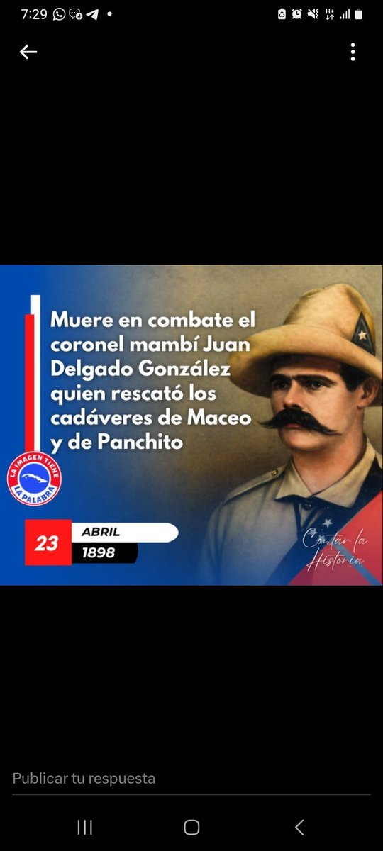 #Cuba El legado  del hombre que  recuperó los cuerpos de Antonio Maceo y Panchito Gómez, demostró se valor y si hazaña perdura. ¡Honor y gloria para el Coronel Juan Delgado! 🇨🇺
