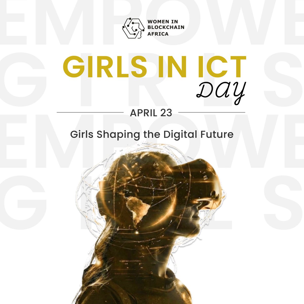 WIB_Africa's tweet photo. 🌟 Girls in ICT Day 2026
AI for Development: Girls shaping the digital future 💛

AI is shaping economies.

Women must be shaping AI.

Learn it. Build with it. Lead with it 🌟

The future isn’t waiting 💛
#WIBA  #GirlsInICT #WomenInTech #AIforDevelopment #WomenInBlockchain https://t.co/b6GX6NCafD