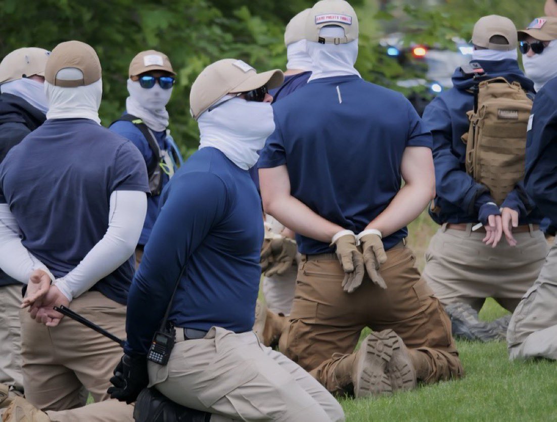 The fact police didn’t pull down their masks is hilarious. Nothing to see here.