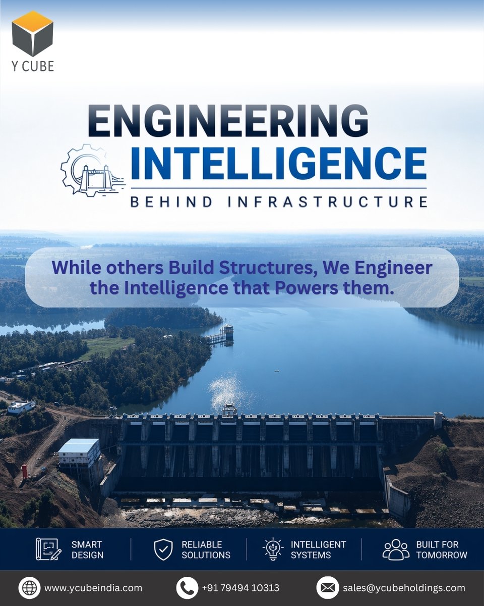 ycubeindia's tweet image. Engineering intelligence behind infrastructure. YCUBE India delivers smart design, reliable engineering solutions, and intelligent systems for water, energy, and industrial projects. 

#EngineeringIntelligence #SmartInfrastructure #EngineeringSolutions #IndustrialAutomation