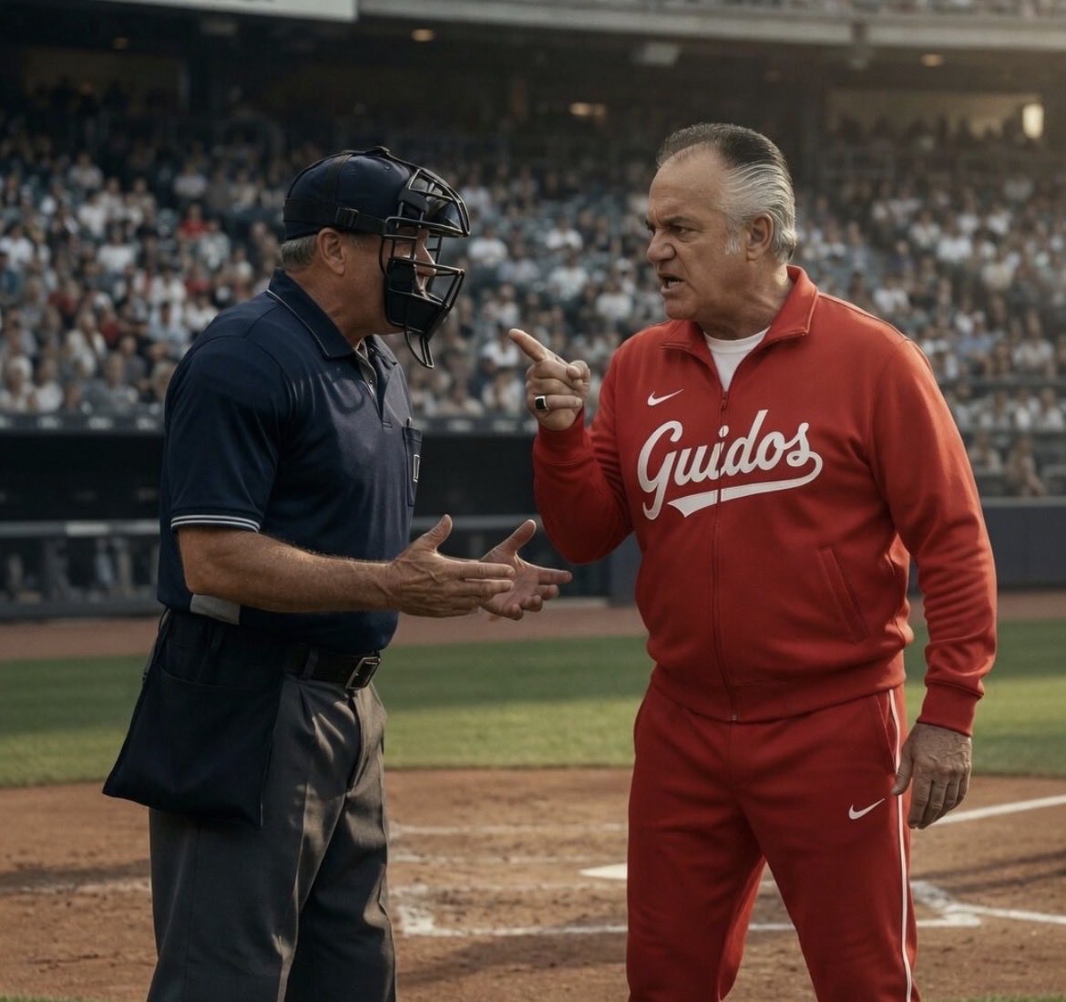 PittstonGuidos's tweet photo. ICYMI: Guidos Bench Coach, Paulie Walnuts, has been ejected last night for arguing balls and strikes. https://t.co/Q1DML34T4o