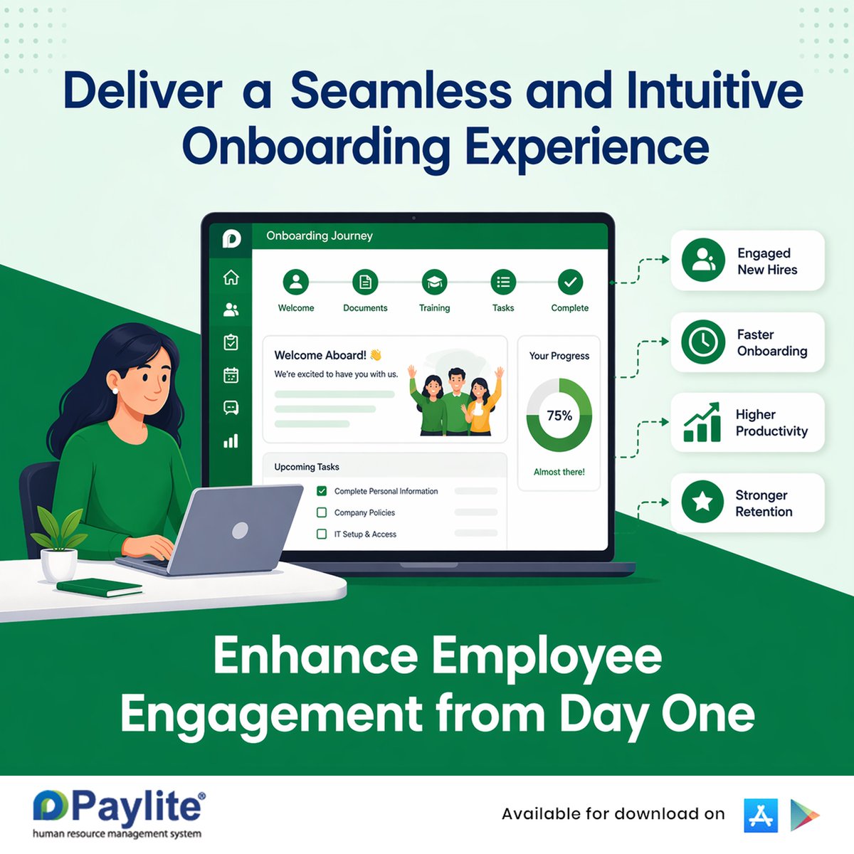 Paylite's tweet image. @Paylite’s onboarding capabilities ensure a structured and engaging employee onboarding journey, featuring personalized welcome messages, clear joining instructions, and self-service profile management.
paylitehr.com/request-demo.h…
#WorkforcePlanning #HiringSolutions #HRTech