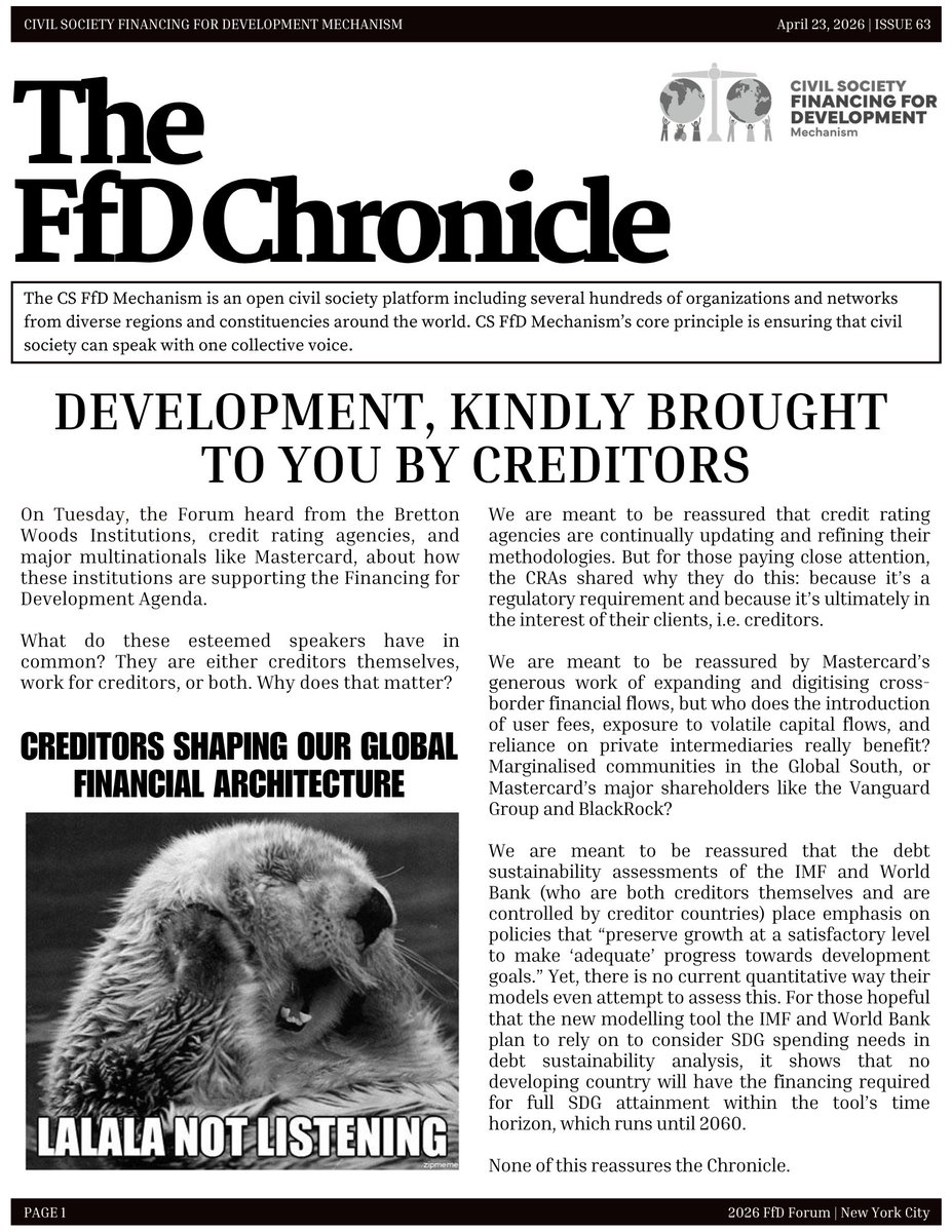 Civil Society Financing for Development Mechanism tweet media