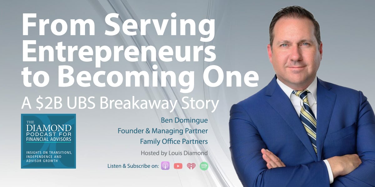 LouisDiamondDC's tweet photo. What happens when an advisor who’s spent decades counseling entrepreneurs decides to think like one himself? In my conversation with Ben Domingue, we unpack his move from UBS to independence and what changed. https://t.co/dUAJ7wVdjT https://t.co/l5geBh0lfU
