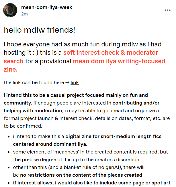mean dom ilya week 📌 zine ic tweet media