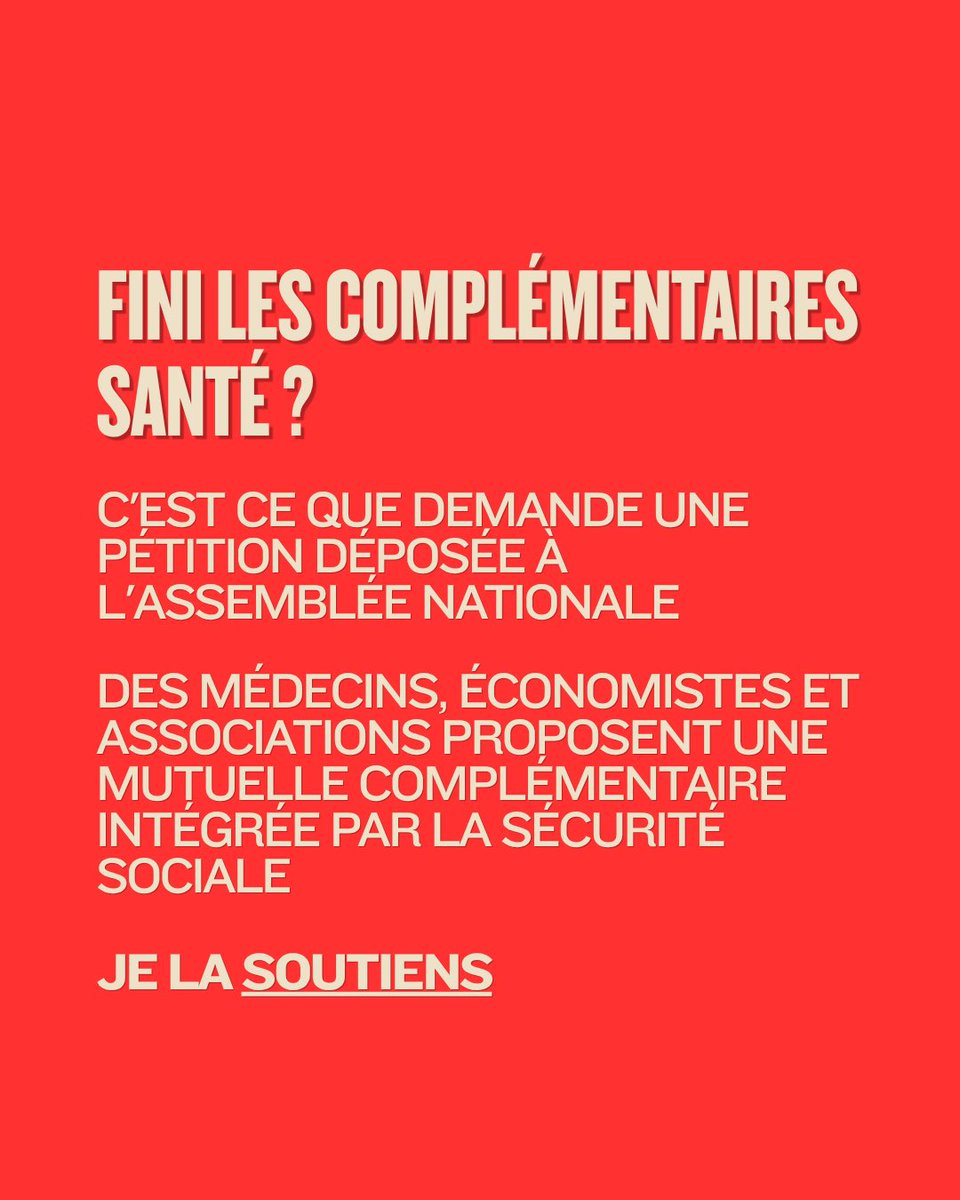 JeromeGuedj's tweet photo. Pourquoi paye-t-on une complémentaire santé en plus de la Sécurité sociale ?

Une pétition propose une alternative :

➡️ Une complémentaire intégrée à la sécurité sociale 
➡️ Plus d’égalité d’accès aux soins
➡️ Des économies massives réinjectées dans la santé

Lien en commentaire https://t.co/2IXQsov1o6