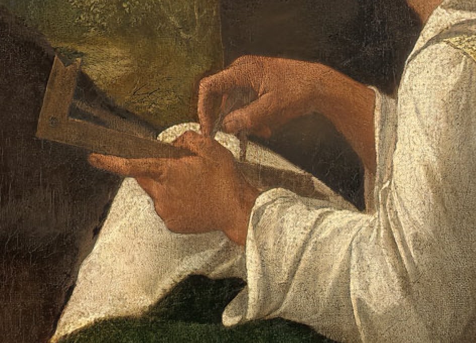 Kaan_H_Okten's tweet photo. Alegorik tabloların belki de şahı:
Giorgione: "Üç Filozof" (1509)
Solda hikmetin karanlık mağarası, ufukta doğan güneş, sağda insanın üç yaşam evresi ve sembolleri.
Tablonun bulunduğu Viyana'daki KHM müzesi onlara Didyma Apollon Tapınağında Pythagoras, Pherekydes ve Thales diyor. https://t.co/Bf0D66DqSA