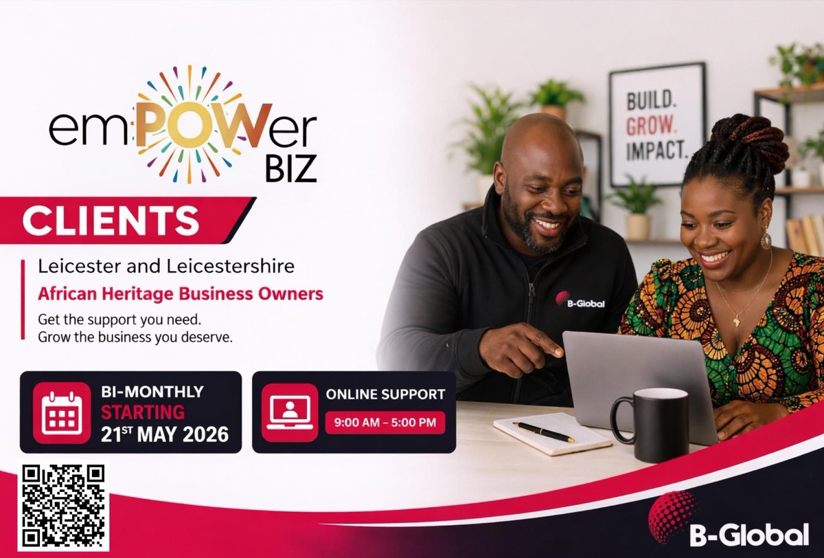 bglobalnow's tweet image. 🚀 3 programmes to help you start, grow &amp;amp; scale your business with @BGlobal

🔹 Start-Up Surgeries (with @NatWest)
🔗 bit.ly/4mITaht

🔹 Client Surgeries
🔗 bit.ly/4u2XavF

🔹 Empower Biz (Leicester)
🔗 bit.ly/4cAUH4j

#BusinessSupport #StartUpUK