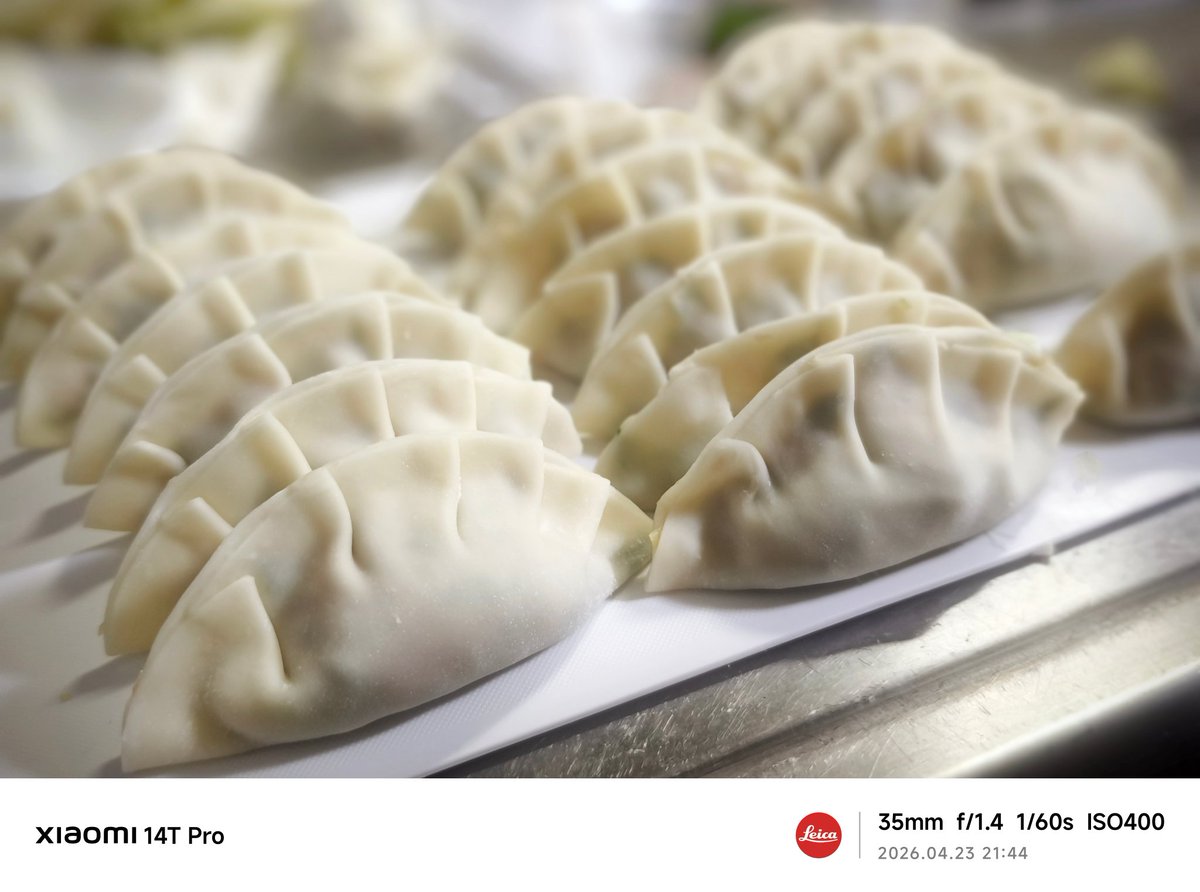ドロヘドロ見てたら大葉餃子作りたくなって作った🥟
焼く前可愛くて写真撮った🥟
お気に入りの中国の料理人のレシピなんだけど肉100gに対してキャベツ300g入れる、バカうまい。みじん切りまじしんどい