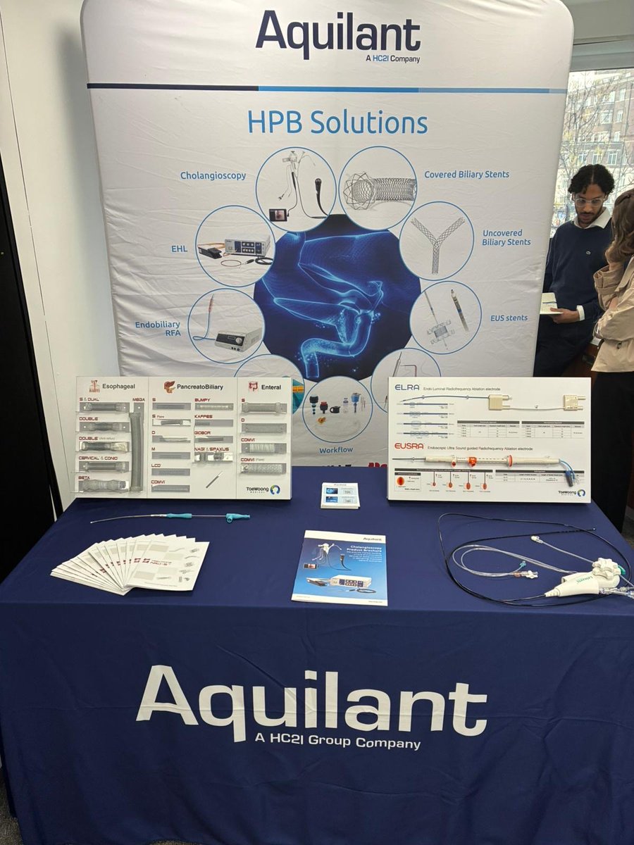 AquilantGI's tweet photo. We’re delighted to support the @gastrolearn London Live HPB Masterclass over the next 2 days!
Showcasing our innovative #HPB portfolio, including the portable #Leinzett #cholangioscope, #RFA, and our specialist @taewoongmedical Niti-S stents
#Endoscopy #ERCP #supportingeducation https://t.co/G7vuO4ALpX