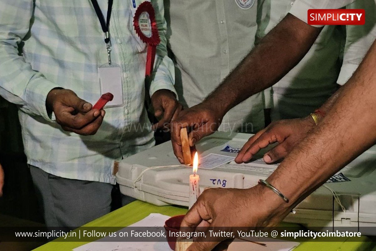 simplicitycbe's tweet image. #Photostory

வாக்கு பதிவு நிறைவு  மின்னணு வாக்குப்பதிவு இயந்திரங்களுக்கு  சீல் வைப்பு ; வாக்கு எண்ணும் மையந்திற்கு எடுத்துச் செல்லும் பணிகள் நடைபெற்று வருகிறது .

Voting Ends: Polling Officials Seal EVMs; Machines to Be Moved to Strong Rooms at Counting Centres Soon

#PC: