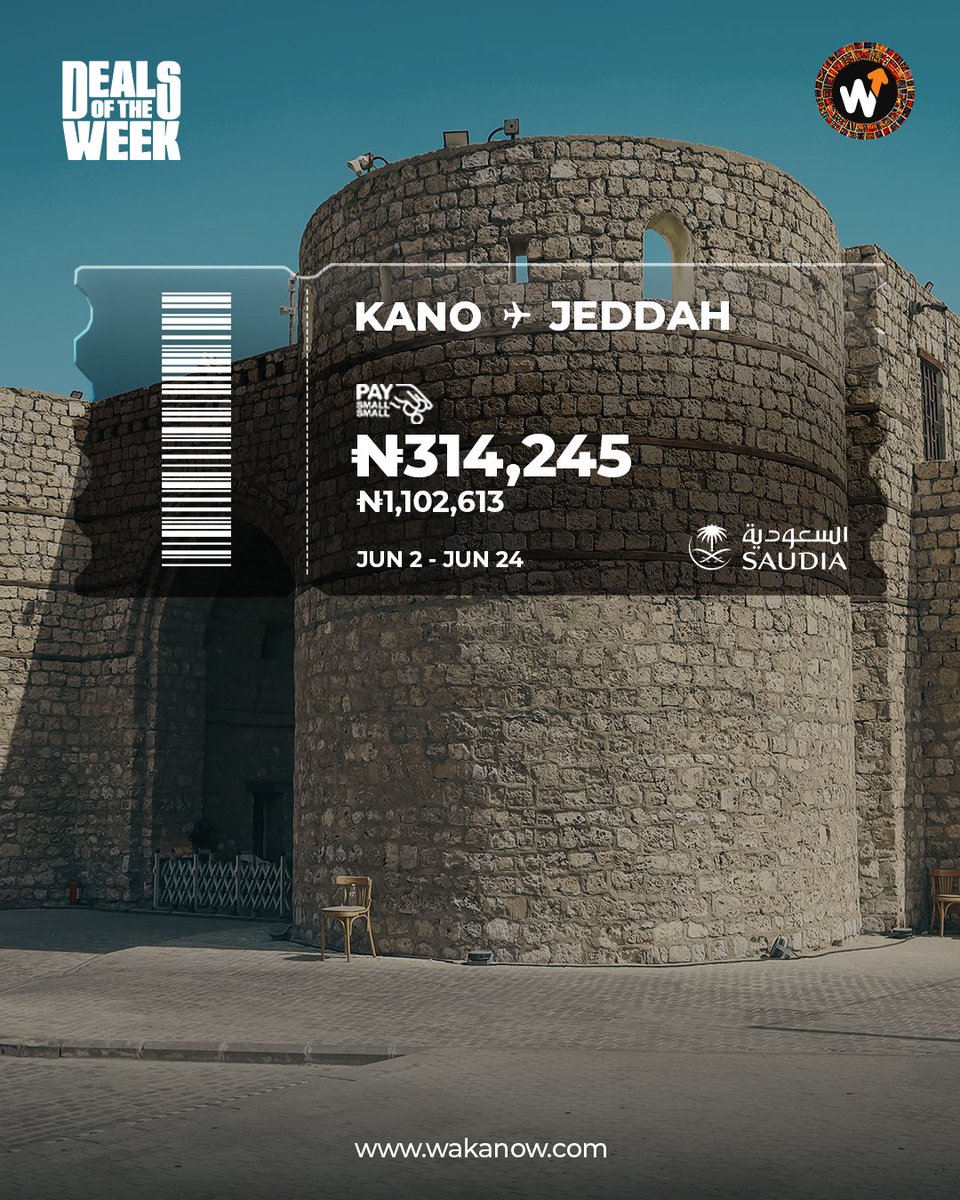 Wakanowdotcom's tweet image. If you are travelling from Kano, Saudi Arabian Airlines is your reliable connection to some of the world's important destinations.

Book today on wakanow.com or download the app.

Let's Go!

#Wakanow #FlySaudia #TravelSmart #TravelWithWakanow