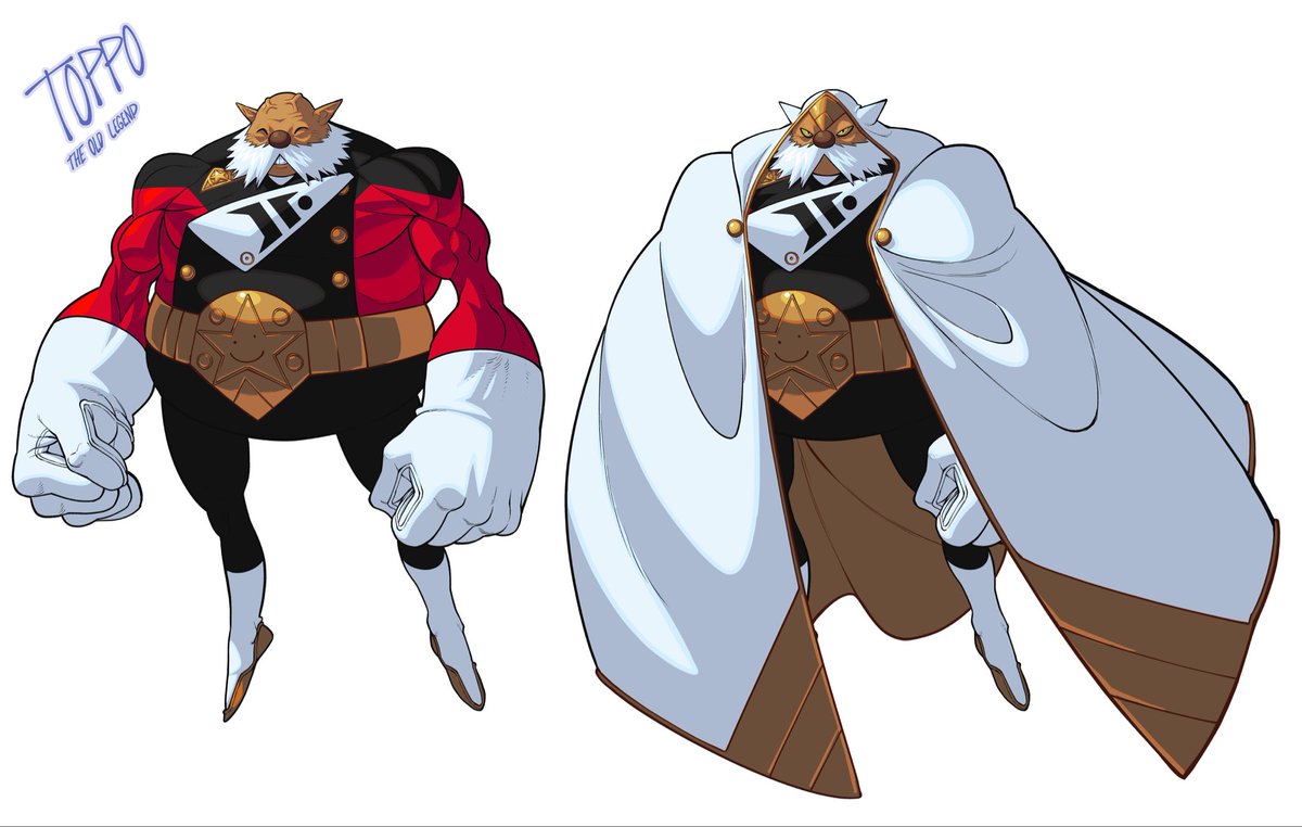 Updated version of my Toppo the old legend redesign, a former founding member of the Pride Troopers, Jiren's mentor and now retired, he donned the costume once again to save his universe