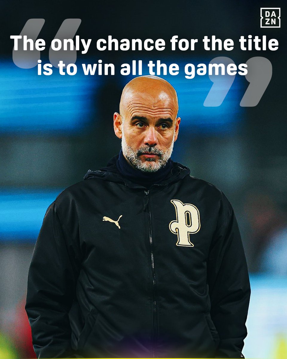 DAZNFootball's tweet image. 🗣️ Pep Guardiola knows there’s no margin for error, it’s win every game! 👀

#PremierLeague