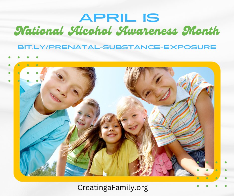CreatingaFamily's tweet image. April is Alcohol Awareness Month—an opportunity to update our understanding of alcohol use disorder (AUD) and its impact on families.

CreatingaFamily.org shares how prenatal exposure affects kids—and how to help:
bit.ly/prenatal-subst…
#adoption #fostercare #kinshipcare