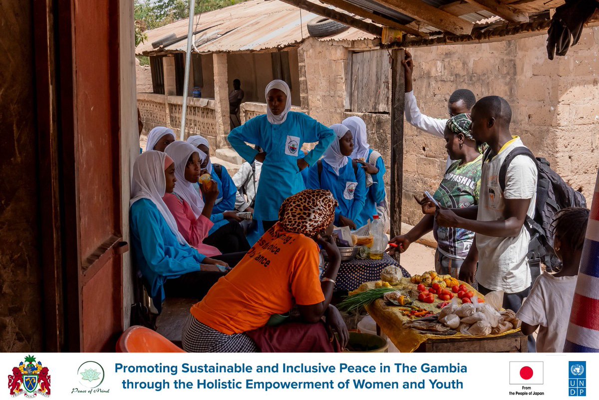 UNDP_TheGambia's tweet photo. Youth Driving Change in Foni – WCR

Through the JSB Project w/ Peace of Mind, youth-led caravans sparked conversations on drug abuse prevention & positive coping, from bantabas to markets and roadside stops.

Turning dialogue into community-led action for safer, more resilient communities.

W/ thanks to 🇯🇵 Supporting resilient, safer communities.