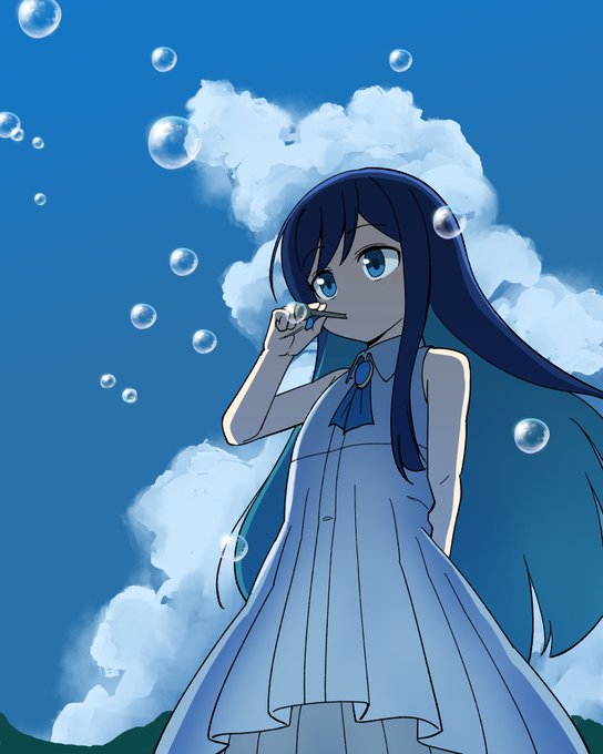 湊音とシャボン玉 