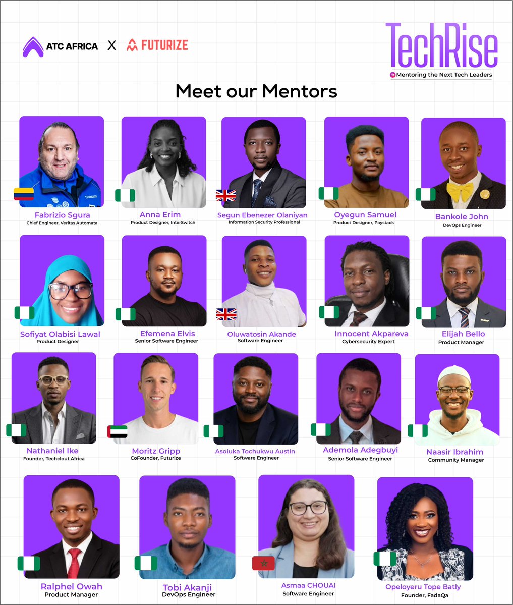atcafricahq's tweet image. Meet the Architects of Innovation-Our #TechRise26 #Mentors 🚀 As we prepare to kick off the mentorship phase for our selected #TechRise participants, we are proud to introduce the industry veterans who will be guiding the way.