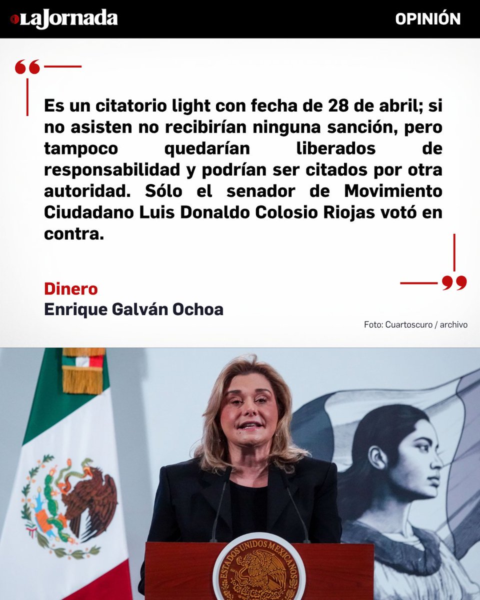 LaJornada's tweet image. #Dinero, columna de @galvanochoa

Bajo sospecha de colaborar con la CIA, la gobernadora panista de Chihuahua, Maru Campos, y su fiscal, César Jáuregui, fueron citados por el Senado para que expliquen las actividades que desarrollaban en su entidad los dos agentes que resultaron