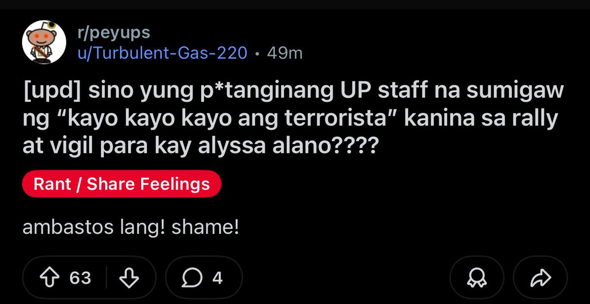 friends... can someone verify this? kung totoo 'to, grabe, patunay 'to na hindi na lang basta trolls or apologists ang may ganitong mindset. they really are closer than we think. nakakalugmok. hindi na ako naka-function today sa lungkot at galit.