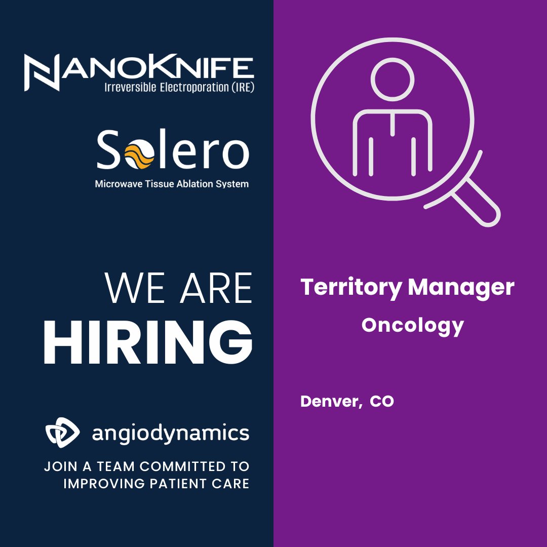 angiodynamics's tweet photo. 🚀 AngioDynamics is Hiring – Territory Manager, Oncology (NanoKnife) | Denver, CO

AngioDynamics is hiring in our Oncology division and we are looking for a driven Territory Manager to support the Denver, CO markets. This role focuses on expanding adoption of our innovative NanoKnife System, the only function-preserving therapy that uses electricity to destroy prostate tumors.

This is an exciting opportunity to partner with leading physicians and health systems while bringing advanced tumor treatment technology to patients who need it most.

In this role, you will:
• Drive territory growth and expand adoption of the NanoKnife platform
• Build strong partnerships with surgeons, interventional specialists, and hospital teams
• Provide procedural support and clinical expertise during cases
• Deliver product education and training to clinical staff
• Develop and execute strategic territory plans to grow the oncology business

We’re seeking a motivated sales professional with experience in oncology, surgical oncology, urology, or interventional medical devices who thrives in a clinical, fast-paced environment.

📩 Apply today or message me for more details! https://t.co/f3TQ2KWaFU

#AngioDynamics #NanoKnife #MedicalDevices #OncologySales #TerritoryManager #Hiring #DenverJobs #SalesCareers