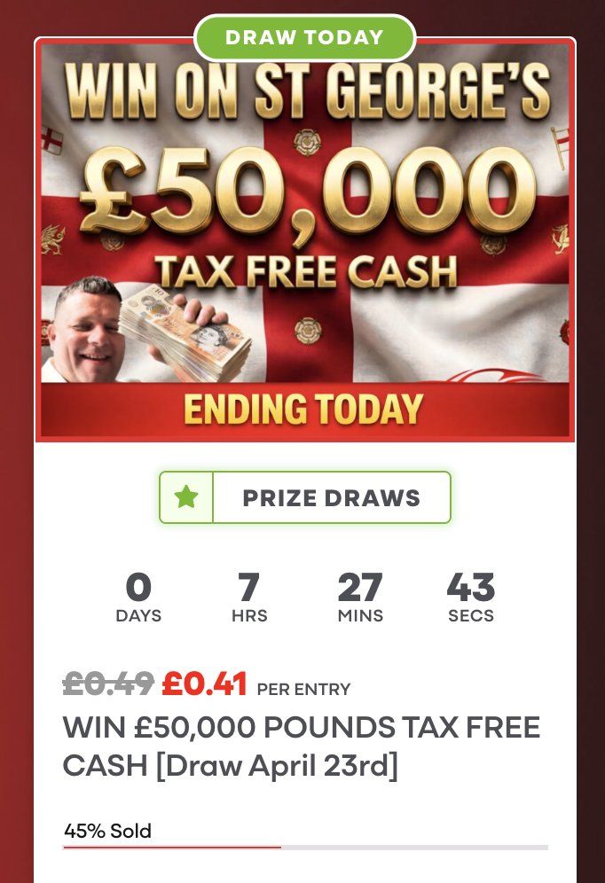 NITROUSCOMPS's tweet image. Will this even hit 50%?!😳

Odds are unreal on here currently, is someone going to be sacked?!🚨😂

#NitrousCompetitions #WinBig #UKCompetitions #PrizeDrawUK