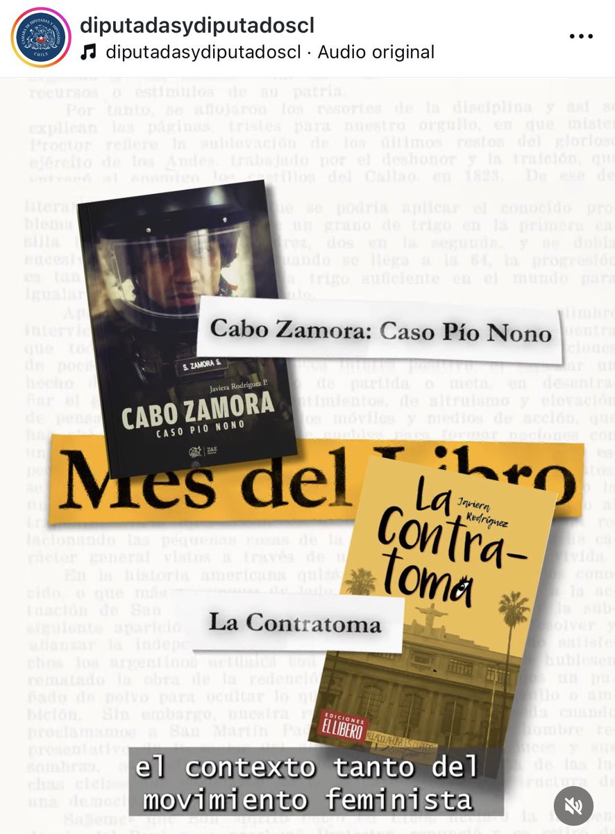 La <a href="/Camara_cl/">Diputadas y Diputados de Chile</a> en su sección del mes del libro promociona el ejemplar del caso #PioNono  y Zamora absuelto de homicidio frustrado y apremios ilegítimos por la caída de un joven al río Mapocho, aún así sigue siendo un episodio cruel de la violencia de Estado #Chile