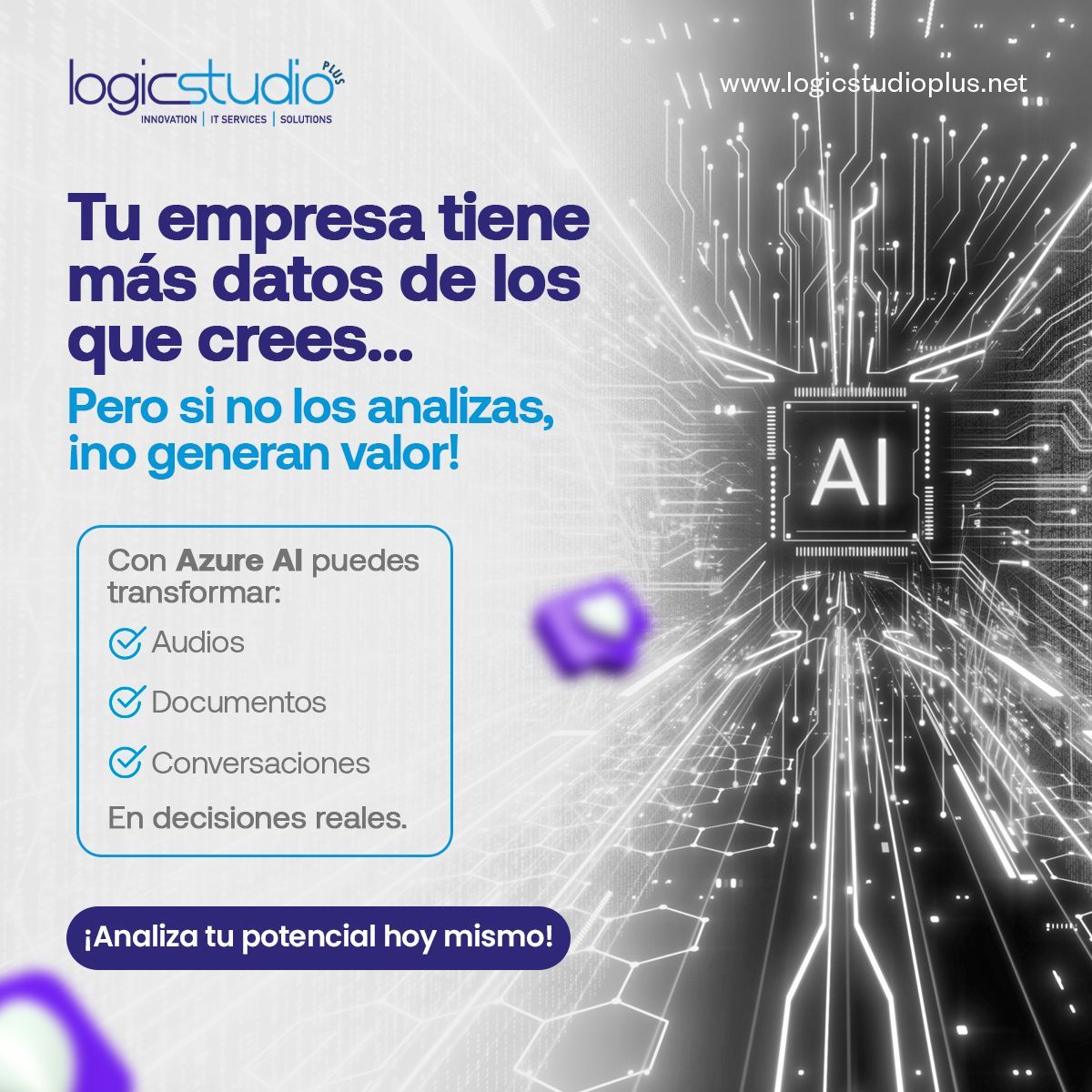 LogicStudioPlus's tweet image. 👉 La IA permite transformar ese volumen en decisiones reales.

💬 ¿Tu empresa ya aprovecha este tipo de datos?

LOGIC STUDIO | Educación, innovación y tecnología con propósito.

#DataStrategy #AzureAI #IAEmpresarial