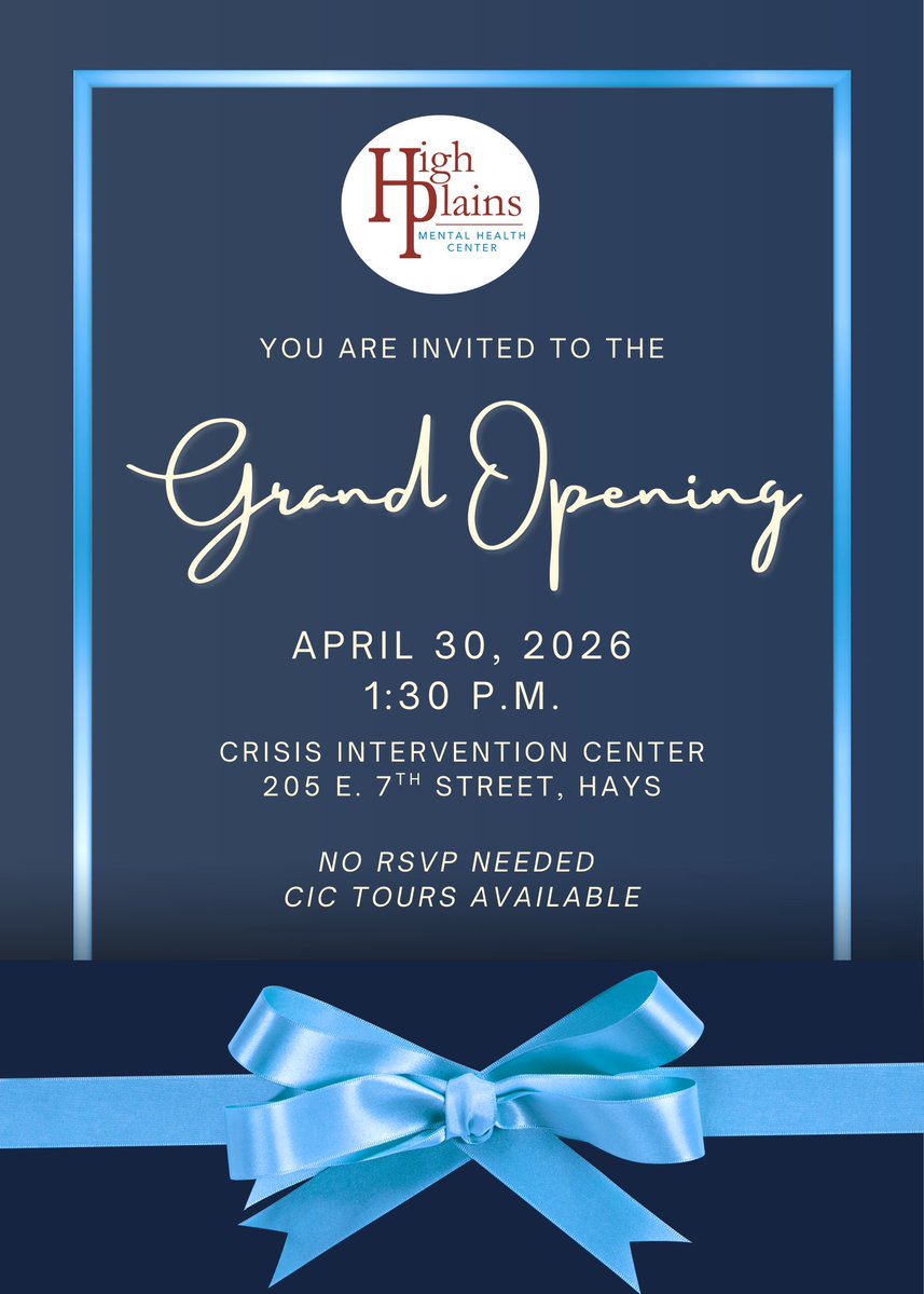 ONE WEEK FROM TODAY! Please make plans to join us as we cut the ribbon and celebrate the huge accomplishment of opening the region's only Crisis Intervention Center. This facility will save lives and change lives, and we're so excited to get started!