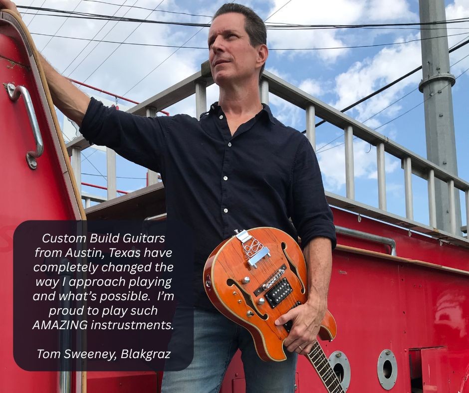 "Custom Build Guitars from Austin, Texas have completely changed the way I approach playing and what's possible. I'm proud to play such AMAZING instruments." Tom Sweeney, Blakgraz
#blakgraz #custombuildguitars #guitarplayer