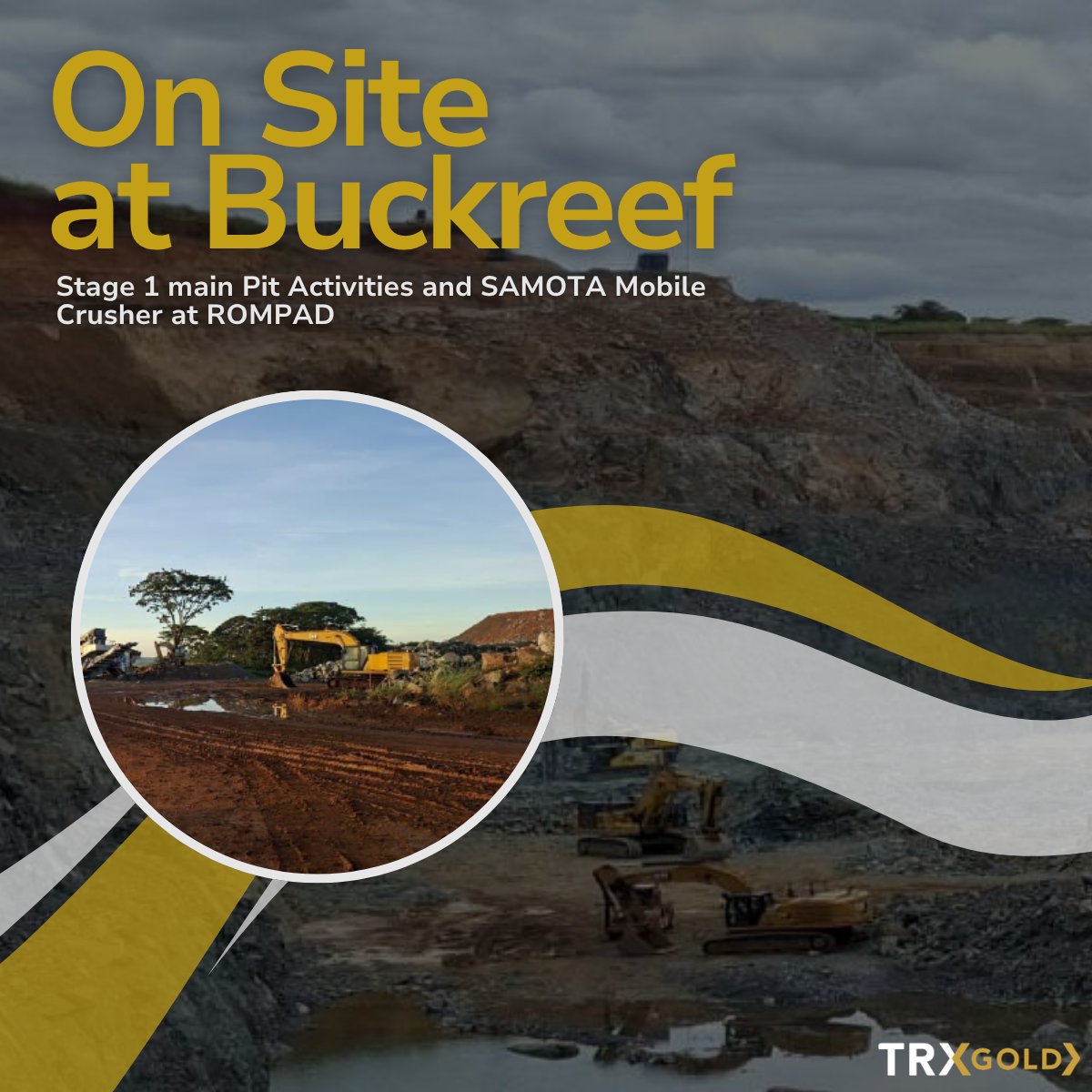 TRXGoldCorp's tweet image. On-site at @Buckreefgold the SAMOTA mobile crusher in action at the ROM pad, supporting Stage 1 main pit activities.

Ongoing optimization of material handling and processing remains a key focus for operational efficiency.

#TRXGold #Mining #Gold #Operations #Processing #Buckreef