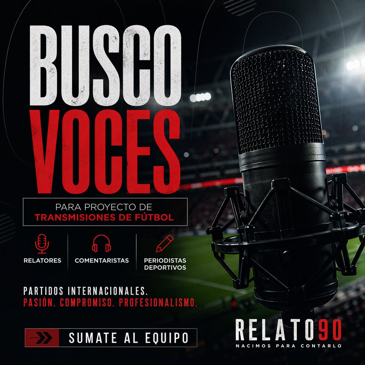murillotri's tweet photo. 🎙️ Busco voces para un proyecto de transmisiones de fútbol.

Si te apasiona relatar, comentar o informar… esto es para vos.

Estoy armando un equipo para cubrir partidos internacionales con estilo radial.

👇 [Hilo] https://t.co/emYMmCIFaA