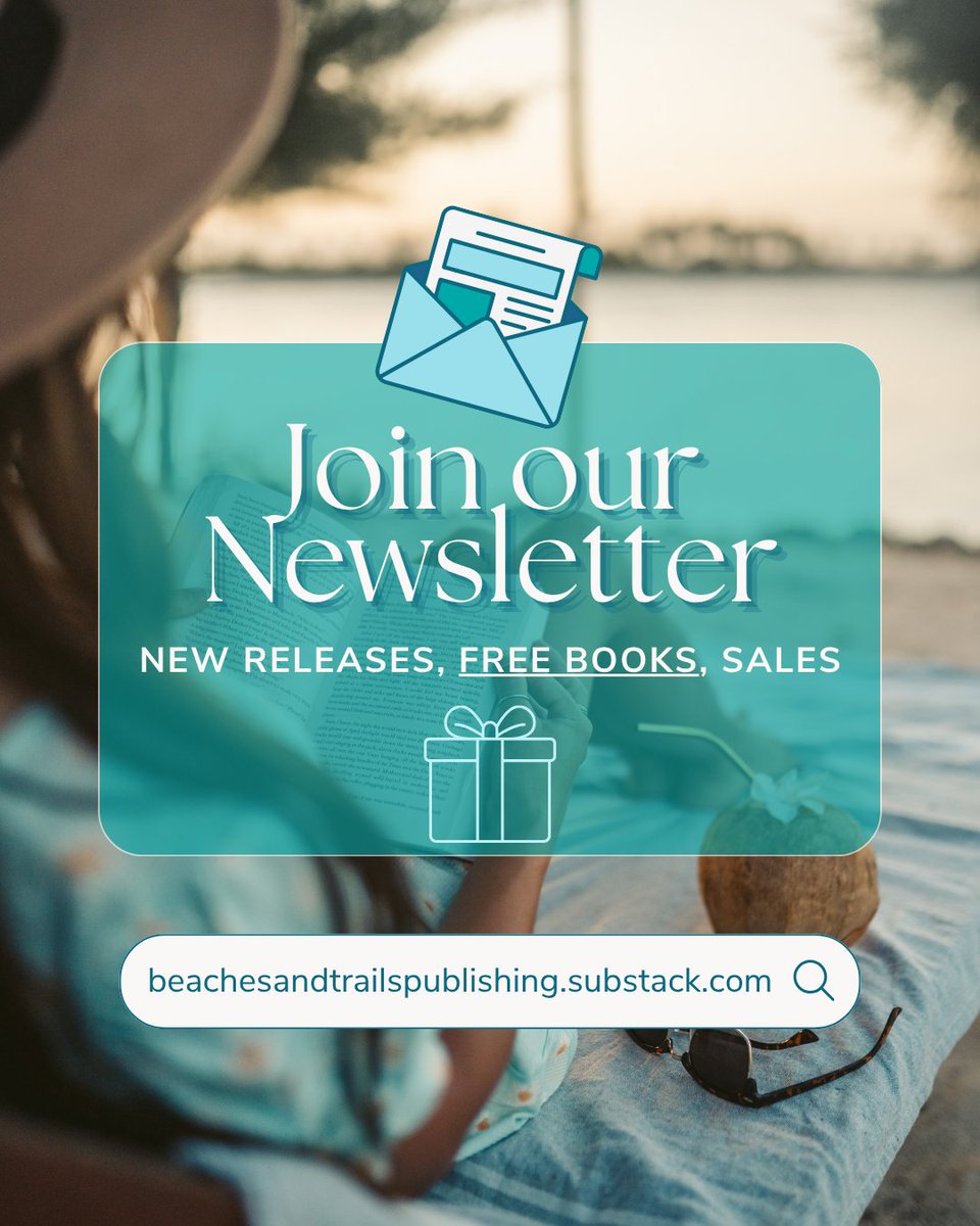 BAT_publishing's tweet image. Never miss a release and choose from up to 20 complimentary books to get to know our authors and their books!

Sign up to our Substack today!
https://beachesandtrailspublishing,substack.com

#romance #cozymystery #thriller #youngadult #fantasy #children