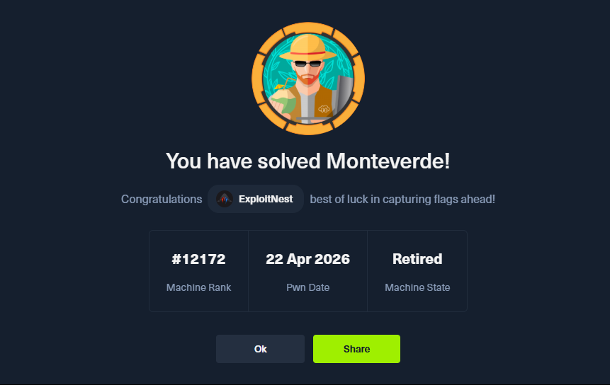 ExploitNest's tweet photo. 🔥 2 more machines down on @HackTheBox!

✅ Monteverde — Apr 22
✅ Return — Apr 23

Active Directory enumeration, service abuse, privilege escalation... the grind never stops. 💀
#HackTheBox #HTB #Activedirectory #CyberSecurity #PenTest #InfoSec #ExploitNest https://t.co/qoNBQZsgW9