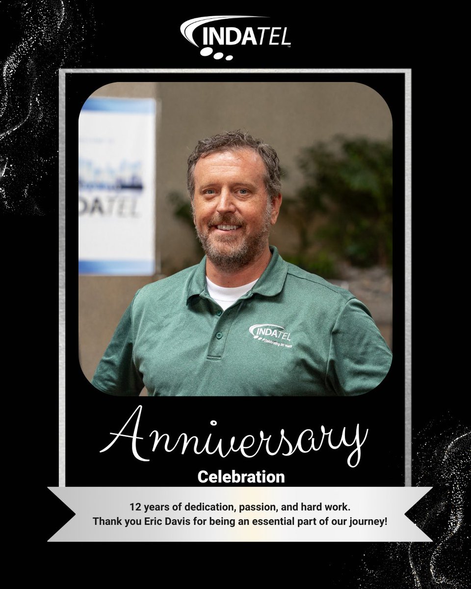 INDATELServices's tweet image. Please join us in congratulating Eric Davis on his 1️⃣2️⃣ year INDA-versary! Thank you Eric, for all that you do for our team, members, and customers.

#WorkAnniversary #ThankYou #Congratulations #Telecom #ConnectingAmerica #ReachTheUnreachable #INDATEL