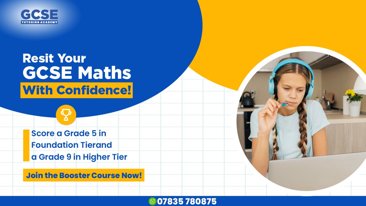 gcseacademy's tweet image. Retaking #GCSEMaths? Improve your grade with focused one-to-one support.

✔ Personalised lessons (Foundation &amp;amp; Higher)
✔ Experienced tutors (AQA, Edexcel, OCR)
✔ Clear exam strategies
Build confidence. Achieve better results.
🔗 gcsetutoringacademy.co.uk

#GCSE #MathsTuition
