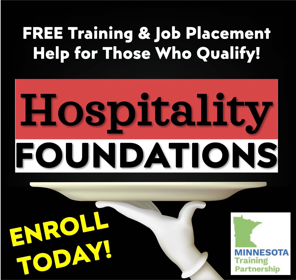 MNTrainPartner's tweet photo. Ready for a fresh start?
Our FREE Hospitality Foundations program connects you to union jobs in hotels, restaurants &amp; events—no experience needed.
📍 Hubbs Center (Saint Paul, transit-friendly)
📅 Starts April 27—sign up now!
👉 https://t.co/FVVDzlD43K
#TwinCitiesJobs #UnionJobs https://t.co/zwA6USkkrt