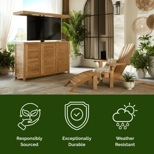 tvliftcabinet's tweet image. Sustainably sourced. FSC‑certified. Built to last. Touchstone Teak comes from responsibly managed Indonesian Plantation forests — and it’s 10% off until April 30 with EARTHDAY10
Shop now: bit.ly/4dClK1c

#TeakFurniture #SustainableLiving #EcoFriendlyDesign #EarthDay26