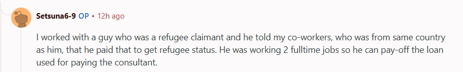 01CuriousGeorge's tweet image. Immigrants aren't only fraudulently paying for LMIAs, but they're also paying to obtain their refugee status in Canada.

Not too bad, 50K for a free ride here!  The government is giving them back more the 50k in monthly payments that we tax slaves fund!

#Deport