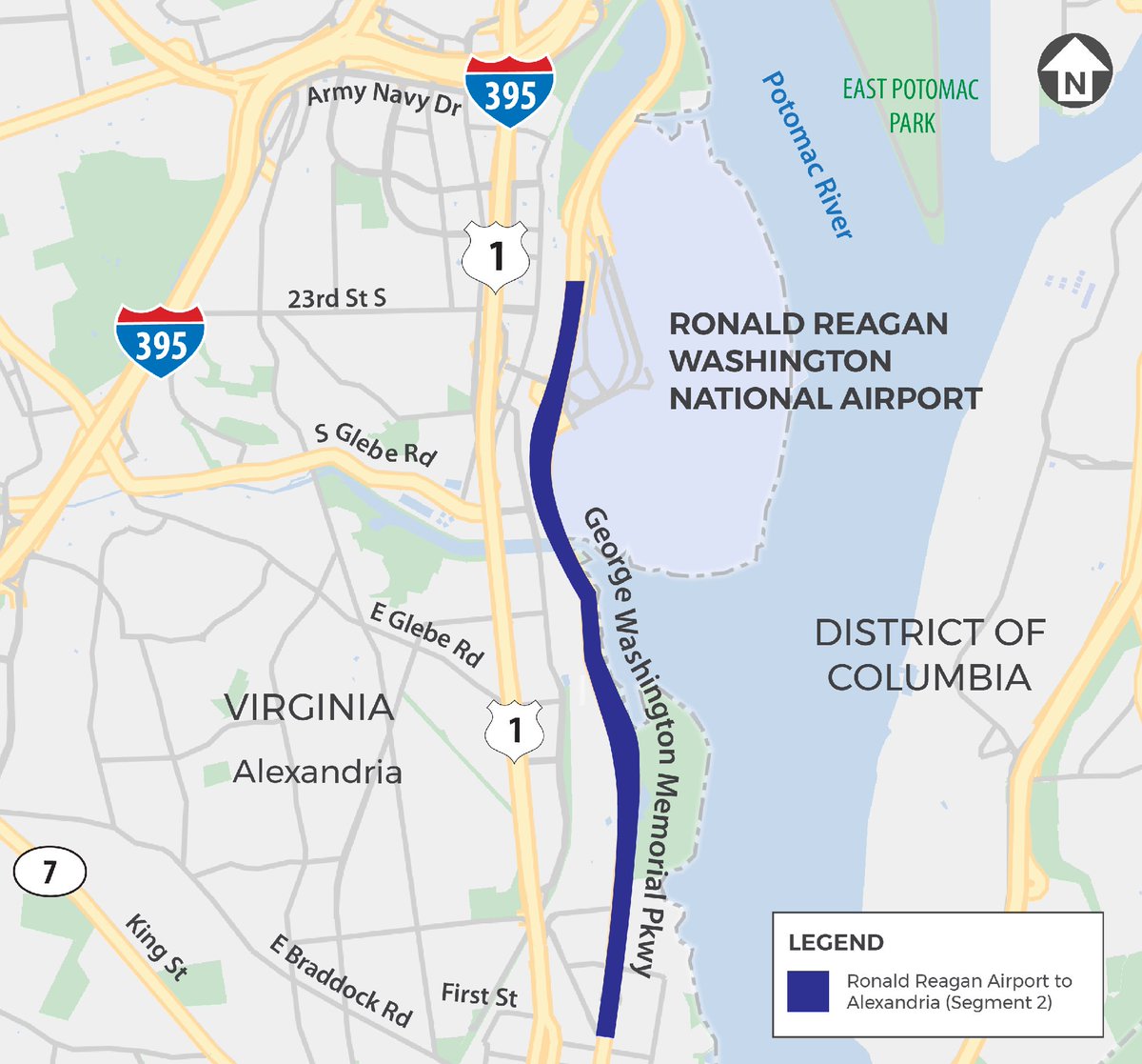 AlexandriaVAGov's tweet photo. Traffic Alert: The National Park Service will begin work today to resurface the George Washington Memorial Parkway between First Street and the Ronald Reagan Washington National Airport. More information can be found at https://t.co/qsG76TpFkN https://t.co/CeqHwEBbbZ