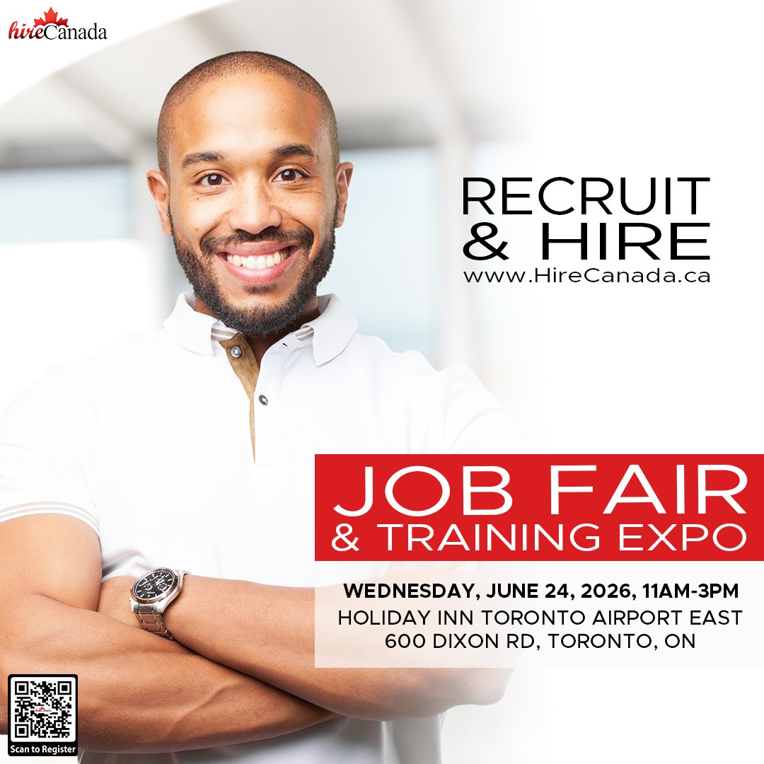 HireCanada's tweet image. Meet hundreds of #qualified #candidates face-to-face at this summer's @HireCanada #Job Fair &amp;amp; #Training Expo happening in #Toronto! ​Secure your booth today!
https//hirecanada.ca

​#HireCanada #Recruitment #Networking #JobFair #TorontoJobs #HiringNow