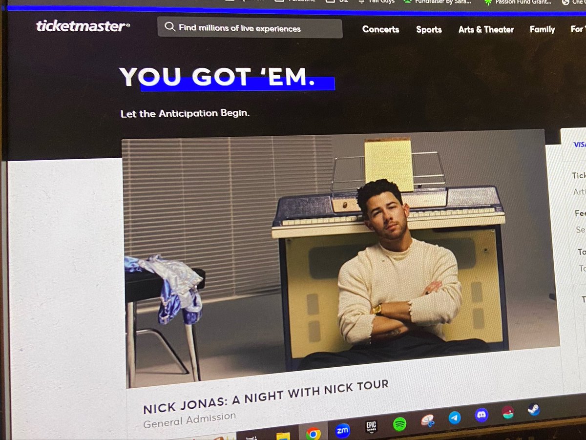 Secured 😎 See you in Charlotte <a href="/nickjonas/">Nick Jonas</a> 🎟️💙 #ANightWithNick