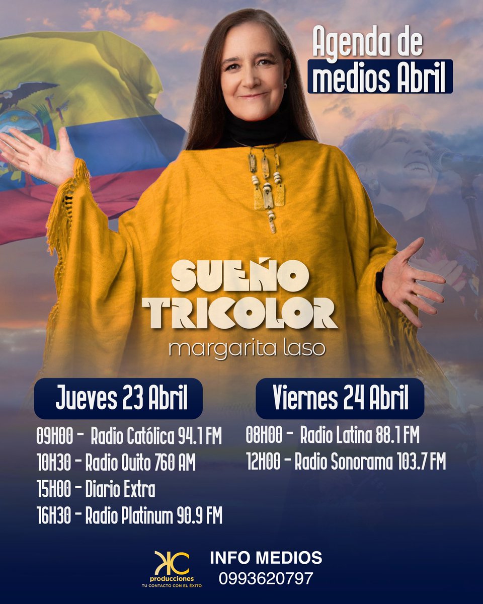 Hoy arranca la gira de medios con <a href="/lasomargarita/">margarita laso</a> 🇪🇨 y su nuevo tema “Sueño Tricolor”.

Esta canción habla de la capacidad que tenemos como hinchas de creer y de llevar adelante nuestros sueños, donde se suma además la voz de su hermano Alfonso que se ha vuelto iconica en Ecuador