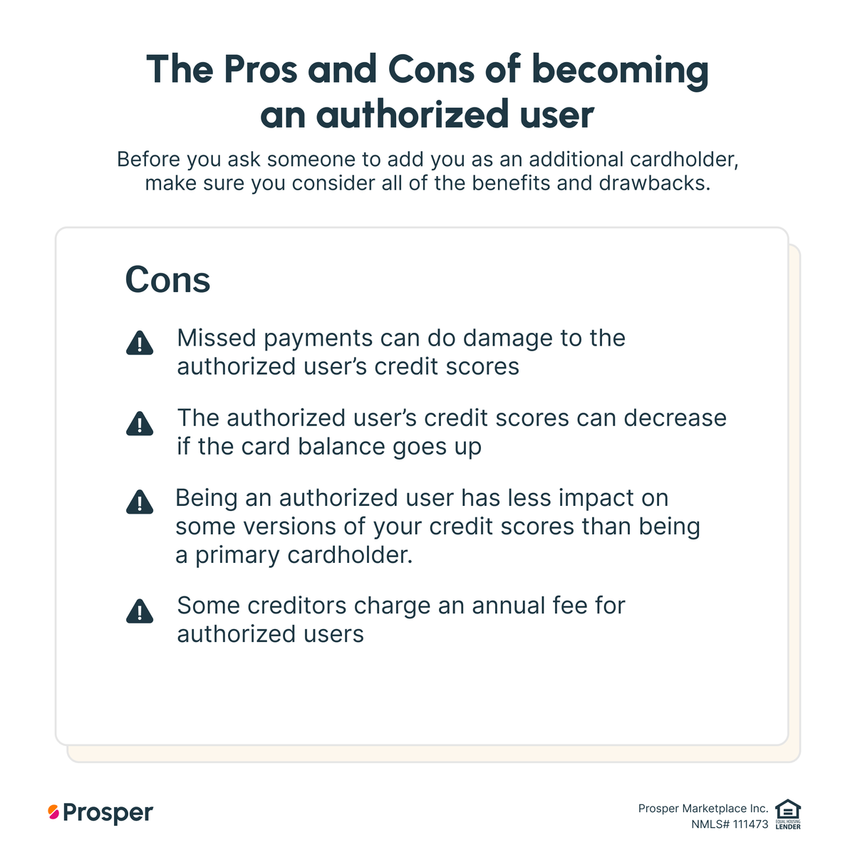 ProsperLoans's tweet photo. Building credit from scratch can feel like a catch-22: you need a score to get a card, but you need a card to get a score. 

One of the best ways around this is to become an "authorized user" on a loved one's account. Learn more at: https://t.co/53IHF98VCz https://t.co/sZ8bBoYdKL